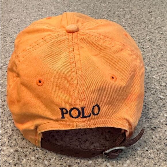 POLO RALPH LAUREN Vintage Distressed Worn Sun Faded Dad Leather Strap Back Hat - Picture 3 of 10